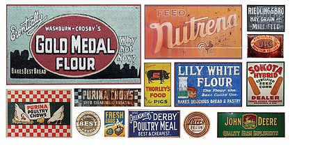 T2 Decals HOFEED008 HO Scale Feed & Seed Sign Decals -- Set #8