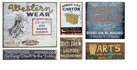 T2 Decals HOGHOS004 HO Scale Ghost Sign Decals -- Set #4