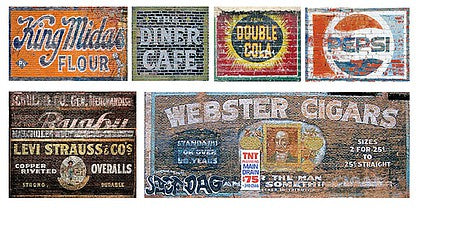 T2 Decals HOGHOS005 HO Scale Ghost Sign Decals -- Set #5