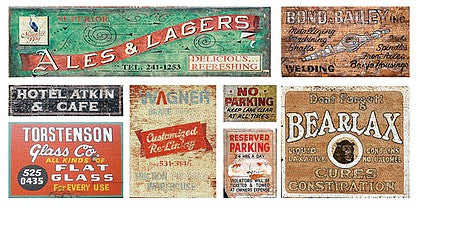 T2 Decals HOGHOS006 HO Scale Ghost Sign Decals -- Set #6