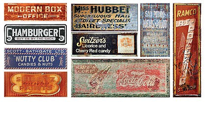 T2 Decals HOGHOS007 HO Scale Ghost Sign Decals -- Set #7