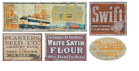 T2 Decals HOGHOS020 HO Scale Ghost Sign Decals -- Set #20