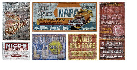 T2 Decals HOGHOS021 HO Scale Ghost Sign Decals -- Set #21