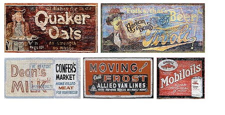 T2 Decals HOGHOS027 HO Scale Ghost Sign Decals -- Set #27