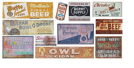 T2 Decals HOGHOS029 HO Scale Ghost Sign Decals -- Set #29