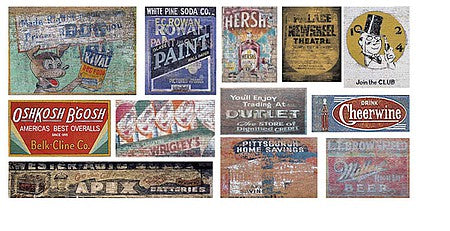 T2 Decals HOGHOS030 HO Scale Ghost Sign Decals -- Set #30
