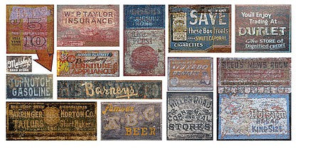 T2 Decals HOGHOS032 HO Scale Ghost Sign Decals -- Set #32