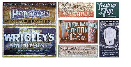 T2 Decals HOGHOS045 HO Scale Ghost Sign Decals -- Set #45