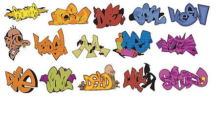 T2 Decals HOGRAF008 HO Scale Graffiti Decals -- Set #8