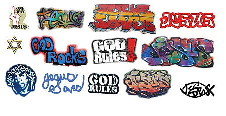 T2 Decals HOJESU001 HO Scale Jesus Graffiti Decals -- Set #1