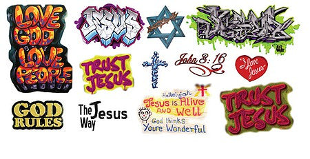 T2 Decals HOJESU003 HO Scale Jesus Graffiti Decals -- Set #3