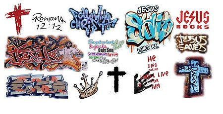 T2 Decals HOJESU004 HO Scale Jesus Graffiti Decals -- Set #4