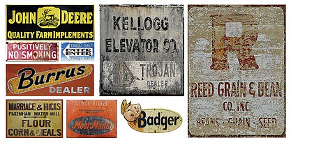 T2 Decals NSFEED001 N Scale Feed & Seed Sign Decals -- Set #1