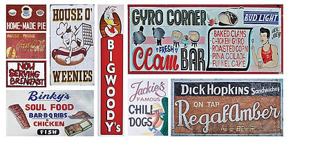 T2 Decals NSFOOD001 N Scale Food Sign Decals -- Set #1