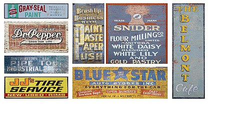 T2 Decals NSGHOS008 N Scale Ghost Sign Decals -- Set #8