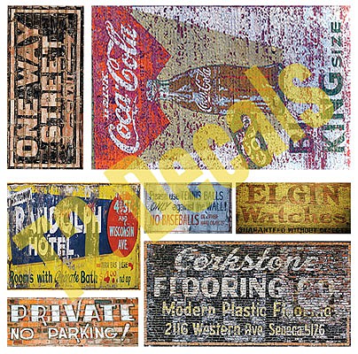 T2 Decals OSGHOS001 O Scale Ghost Sign Decals -- Set #1