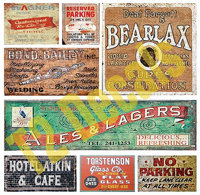 T2 Decals OSGHOS006 O Scale Ghost Sign Decals -- Set #6