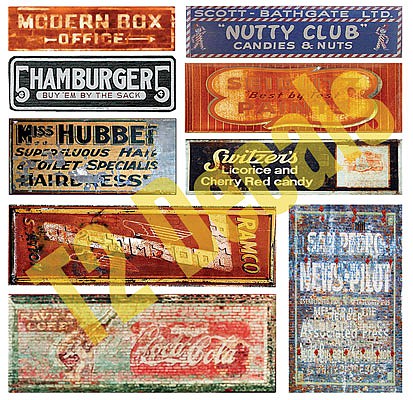 T2 Decals OSGHOS007 O Scale Ghost Sign Decals -- Set #7