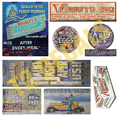 T2 Decals OSGHOS011 O Scale Ghost Sign Decals -- Set #11