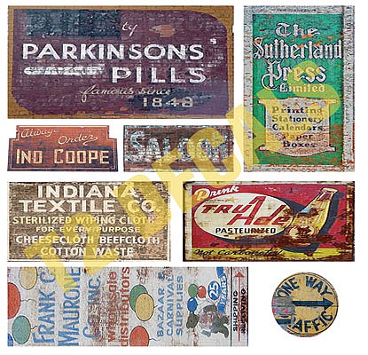T2 Decals OSGHOS012 O Scale Ghost Sign Decals -- Set #12