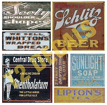 T2 Decals OSGHOS016 O Scale Ghost Sign Decals -- Set #16