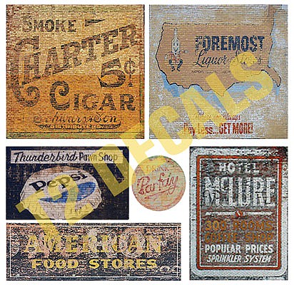 T2 Decals OSGHOS018 O Scale Ghost Sign Decals -- Set #18