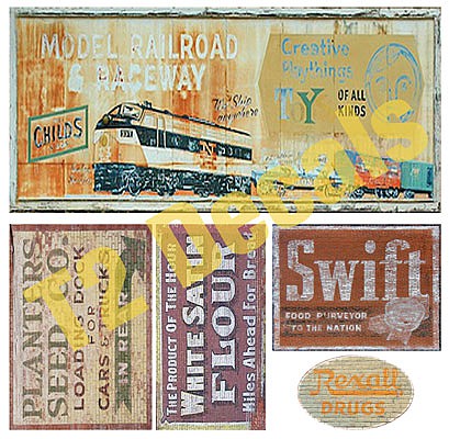 T2 Decals OSGHOS020 O Scale Ghost Sign Decals -- Set #20