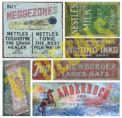 T2 Decals OSGHOS023 O Scale Ghost Sign Decals -- Set #23