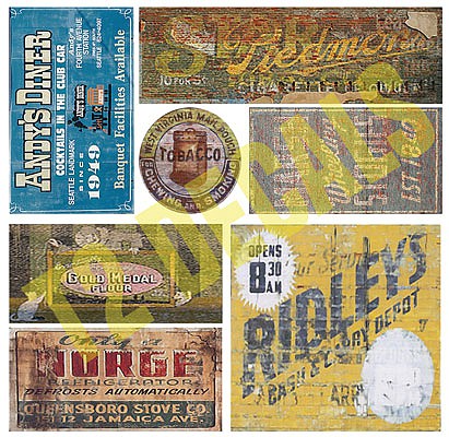 T2 Decals OSGHOS025 O Scale Ghost Sign Decals -- Set #25
