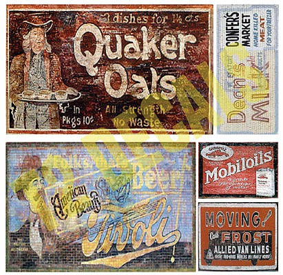 T2 Decals OSGHOS027 O Scale Ghost Sign Decals -- Set #27