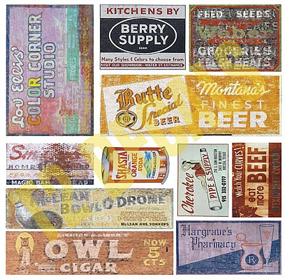 T2 Decals OSGHOS029 O Scale Ghost Sign Decals -- Set #29