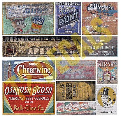 T2 Decals OSGHOS030 O Scale Ghost Sign Decals -- Set #30