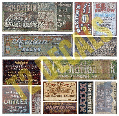 T2 Decals OSGHOS031 O Scale Ghost Sign Decals -- Set #31