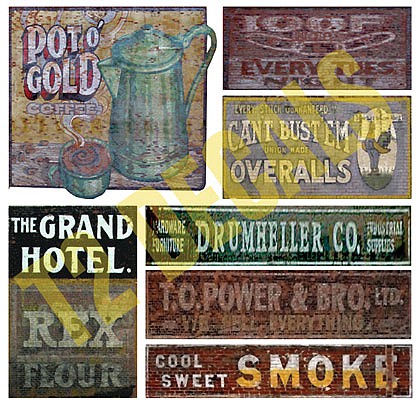 T2 Decals OSGHOS037 O Scale Ghost Sign Decals -- Set #37