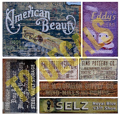 T2 Decals OSGHOS038 O Scale Ghost Sign Decals -- Set #38