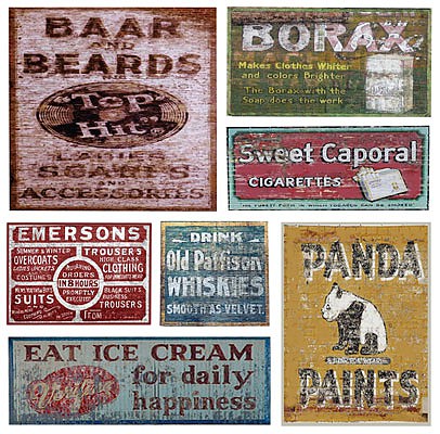 T2 Decals OSGHOS042 O Scale Ghost Sign Decals -- Set #42