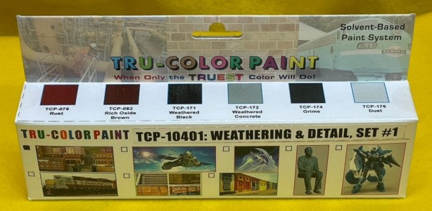 Tru Color Paint 10401 Solvent-Based Weathering & Detail #1 (6 Colors) 1oz Bottles