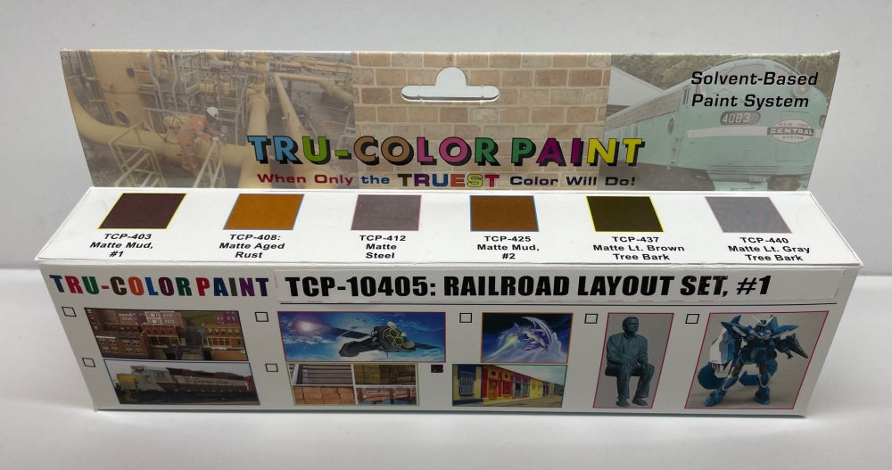 Tru Color Paint 10405 Solvent-Based Railroad Layout Set #1 (6 Colors) 1oz Bottles