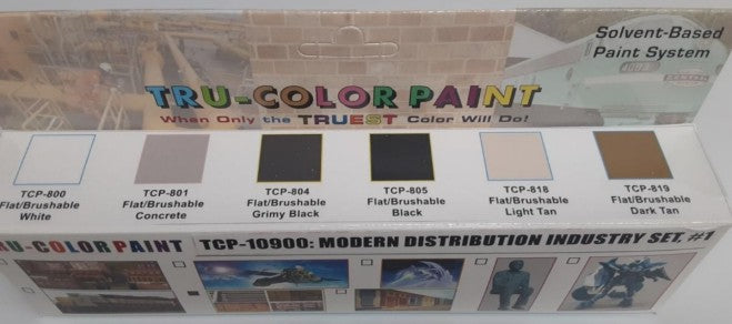 Tru Color Paint 10900 Solvent-Based Modern Distribution Industry (Warehouse) #1 (6 Colors) 1oz Bottles