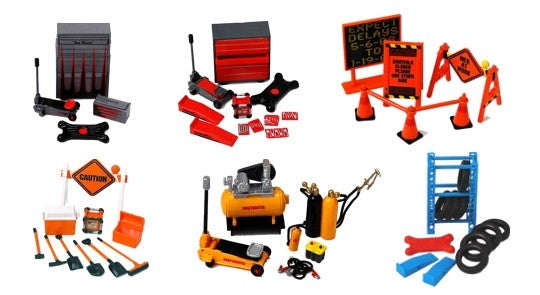 Phoenix Toys 16001 1/24 Hobby Gear Model Car Accessory Sets Asstmt. B (1ea. of 6) (6 Sets Total)