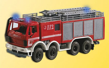 Viessmann 1125 HO Scale DB TLF 5000H Fire Truck w/Flashing Lights - Assembled -- Fire Department (red, white, silver, German Lettering)
