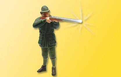 Viessmann 1529 HO Scale Hunter Firing Rifle w/Illuminated Gun Blast -- 14-16 Volt AC or DC
