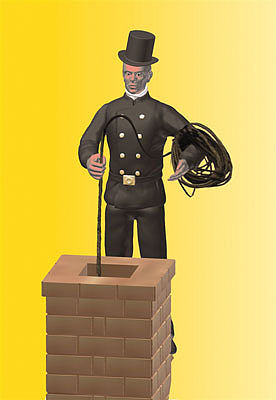 Viessmann 1537 HO Scale Animated Chimney Sweep w/Moving Arm -- 14-16 Volt AC or DC
