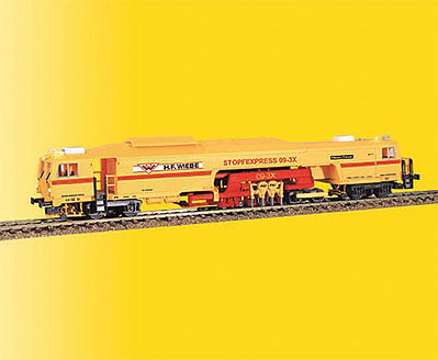 Viessmann 2697 HO Scale Plasser & Theurer 09-3X Production Tamper - 3-Rail w/Sound & Digital -- Wiebe (yellow, red)