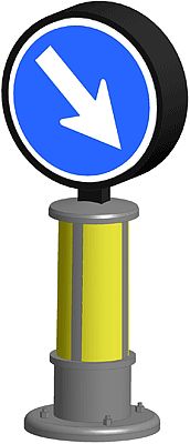 Viessmann 5085 HO Scale LED Lighted European-Style Traffic Direction Control Sign -- 3/4" 1.9cm Tall