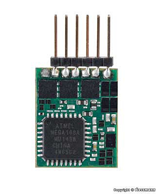Viessmann 5297 HO Scale DCC Motor Control Decoder -- 2 Function with NEM 6-Pin Plug - 5/8 x 3/8 x 3/32" 1.56 x .95 x .21cm