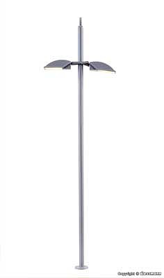 Viessmann 6034 HO Scale Modern LED City Double Streetlight -- White 4-5/16" 11cm Tall