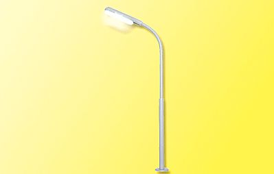 Viessmann 6090 HO Scale LED Whip-Style Street Lamp w/Plug Base & Socket -- White LED, 10-16 V, 3-15/16" 10cm Tall