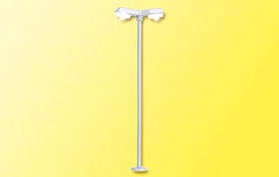 Viessmann 6498 N Scale Modern Double-Arm LED Streetlight -- White, 2-1/8" 5.4cm Tall, 10-16 Volt