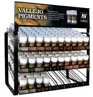 Vallejo 1004 Pigment 30ml Deal w/Rack (3 each: 23 Colors & #26233)